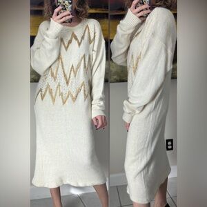 Milani vintage silk mohair wool blend midi dress sz M